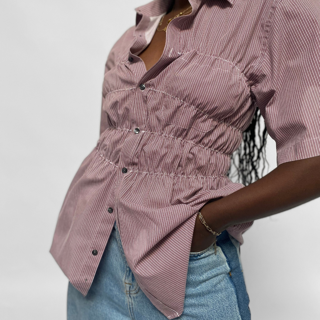 Chemise upcyclée smockée - COMMELEJOUR