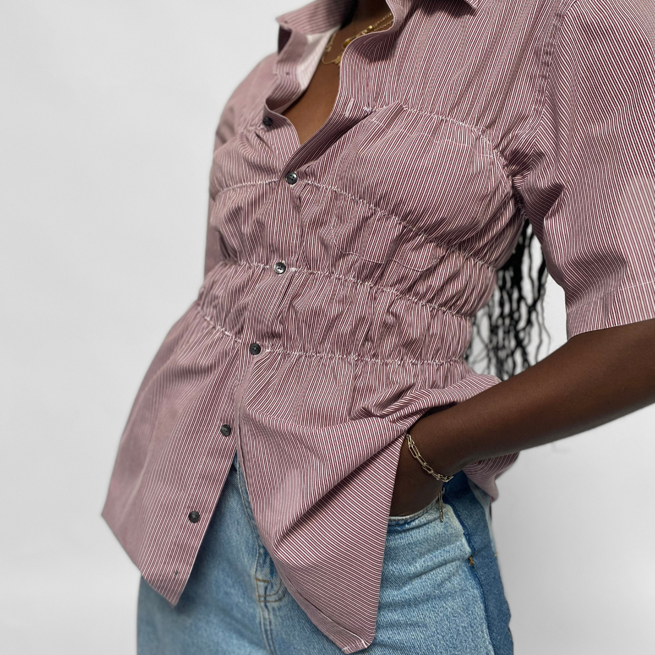 Chemise upcyclée smockée - COMMELEJOUR