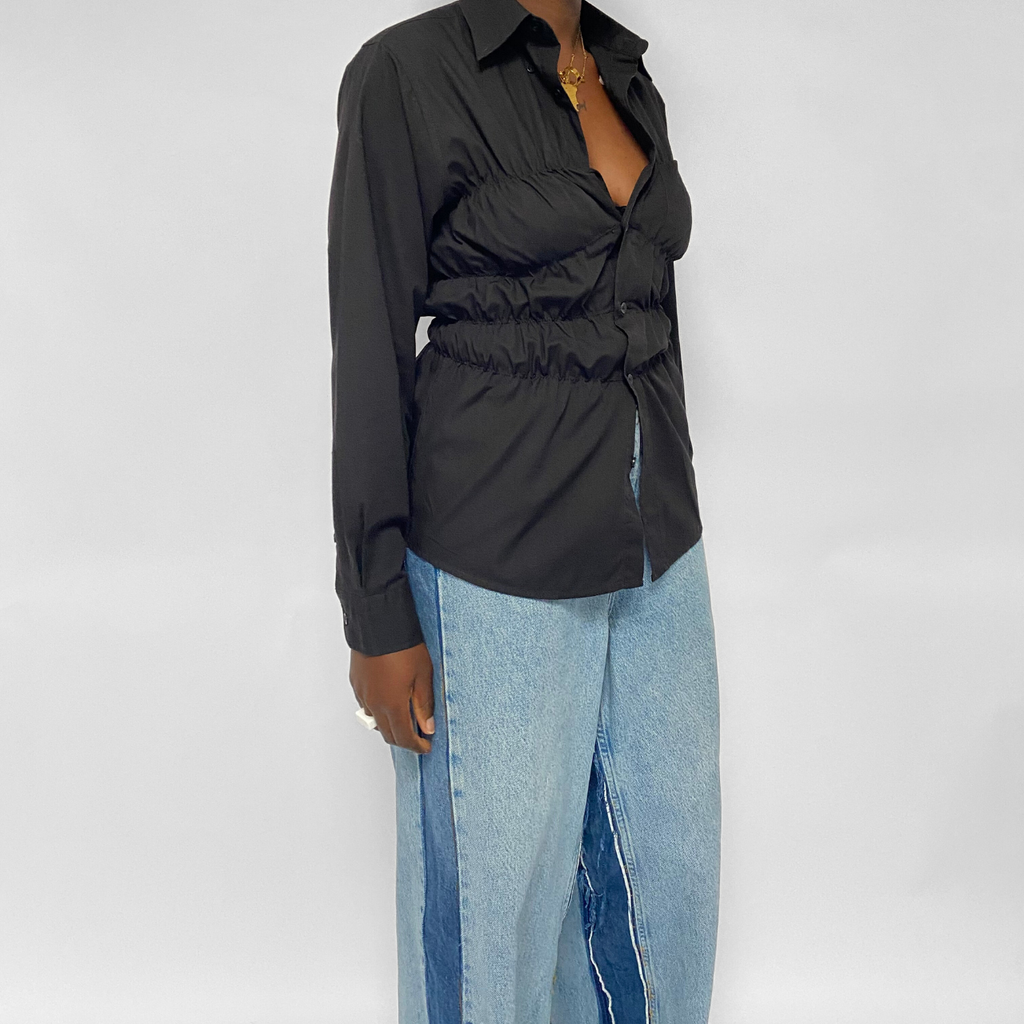 Chemise upcyclée smockée - COMMELEJOUR