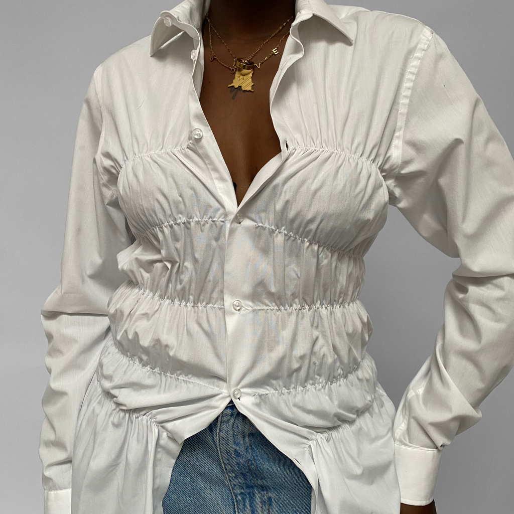 Chemise upcyclée smockée - COMMELEJOUR