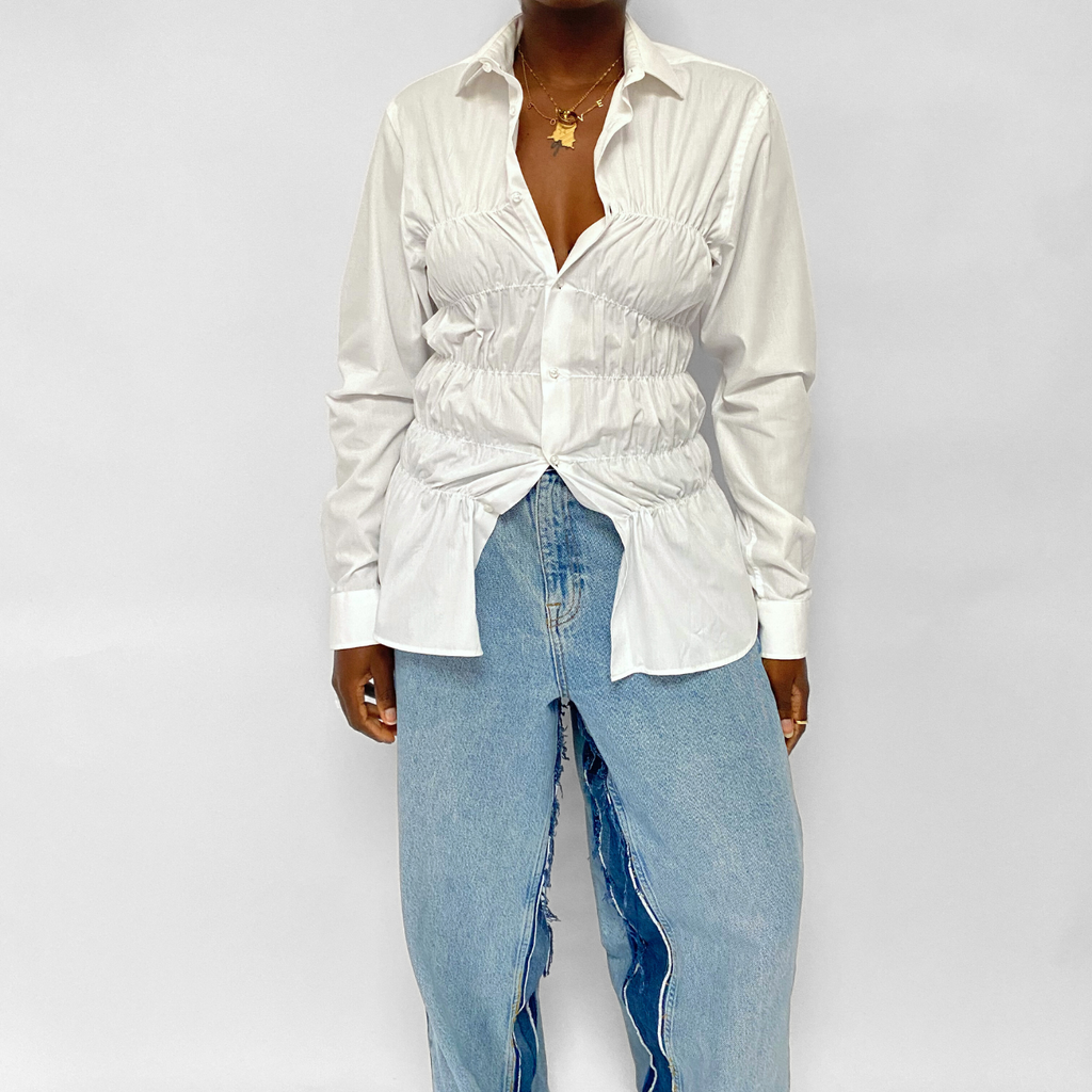 Chemise upcyclée smockée - COMMELEJOUR