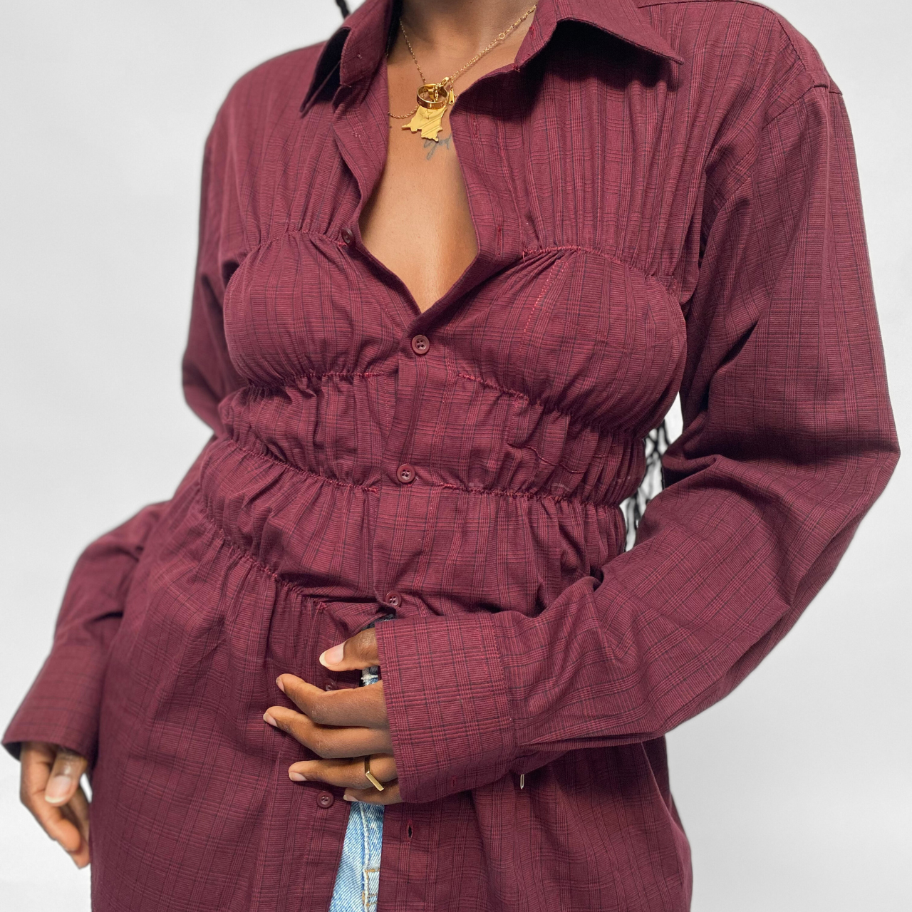 Chemise upcyclée smockée - COMMELEJOUR