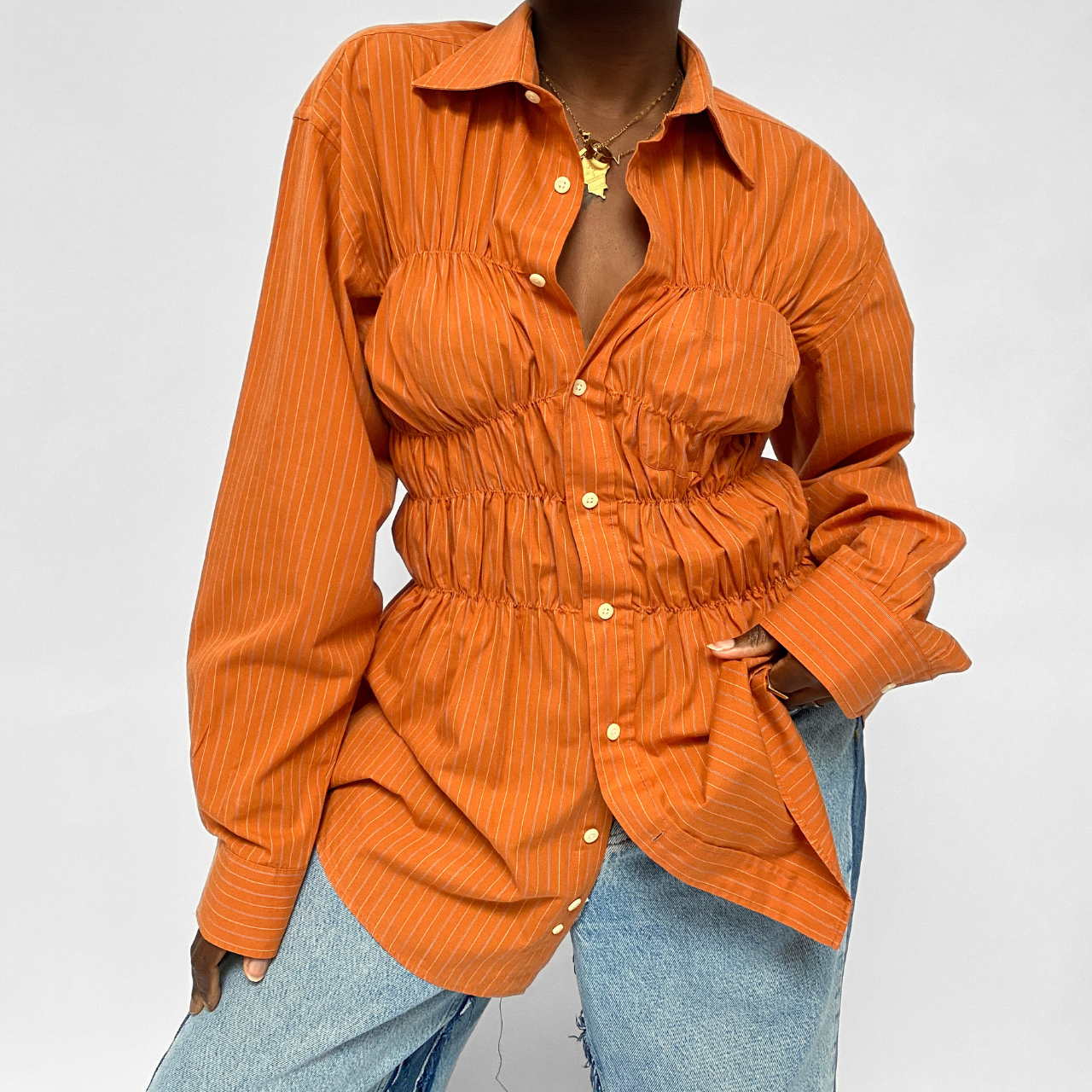 Chemise upcyclée smockée - COMMELEJOUR