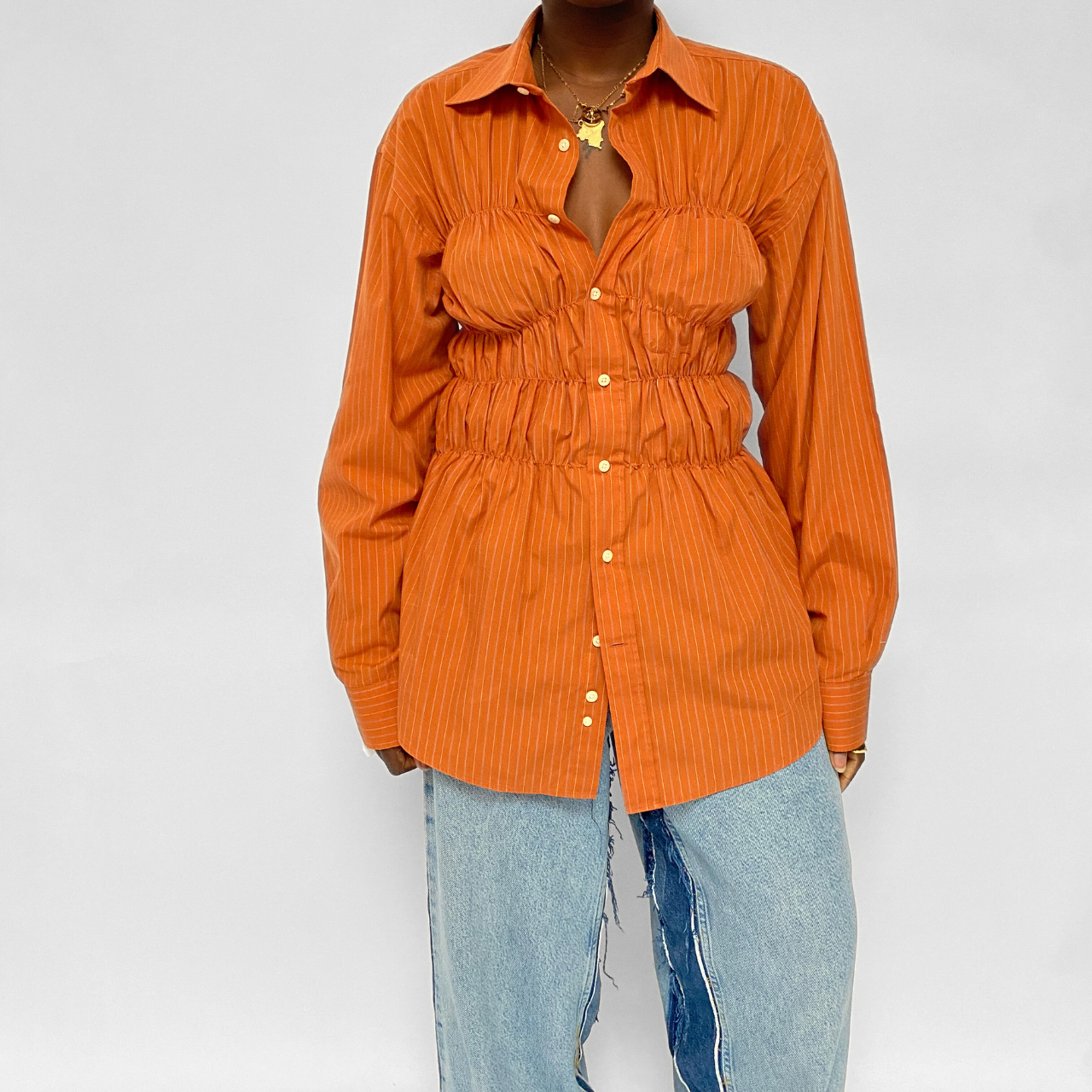 Chemise upcyclée smockée - COMMELEJOUR