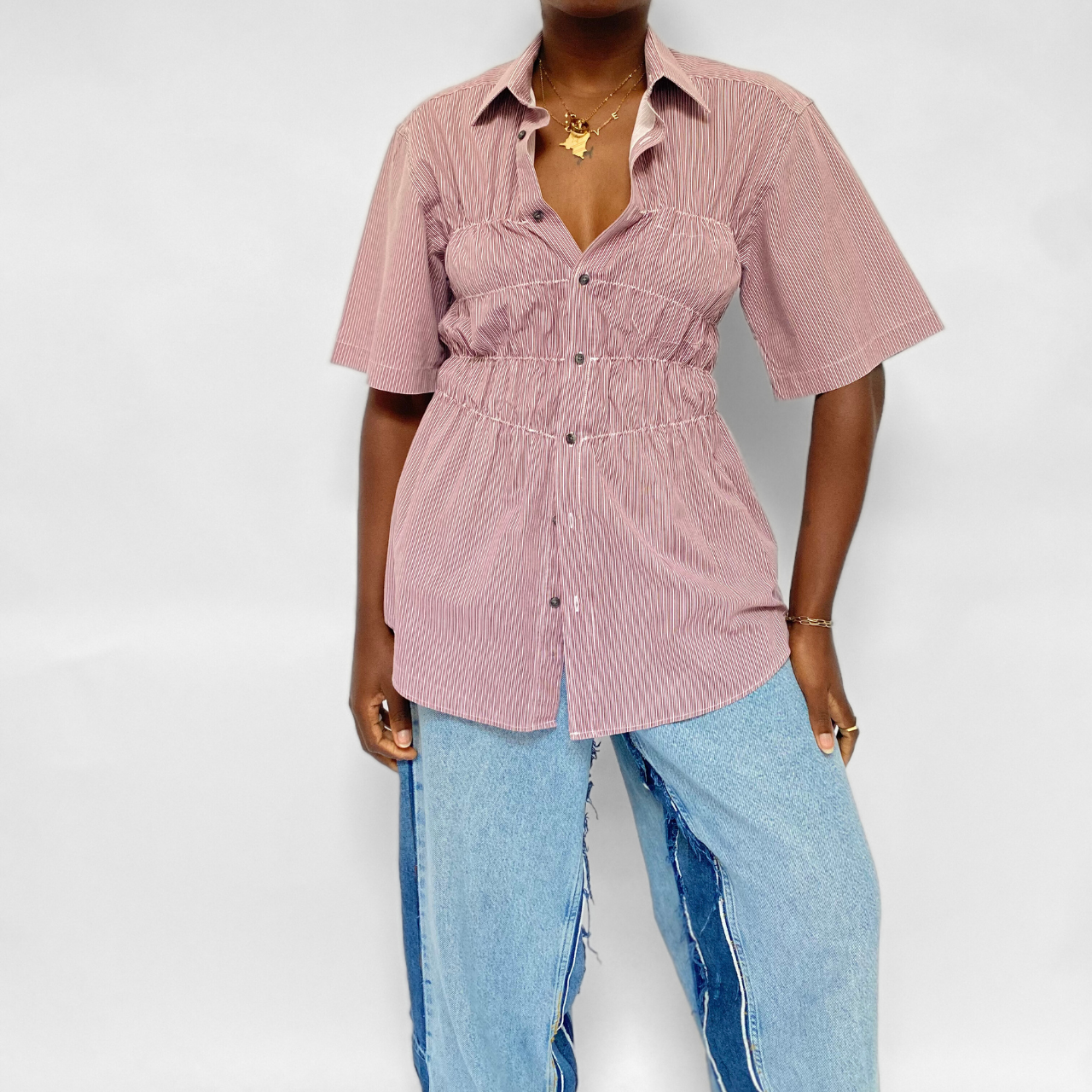 Chemise upcyclée smockée - COMMELEJOUR