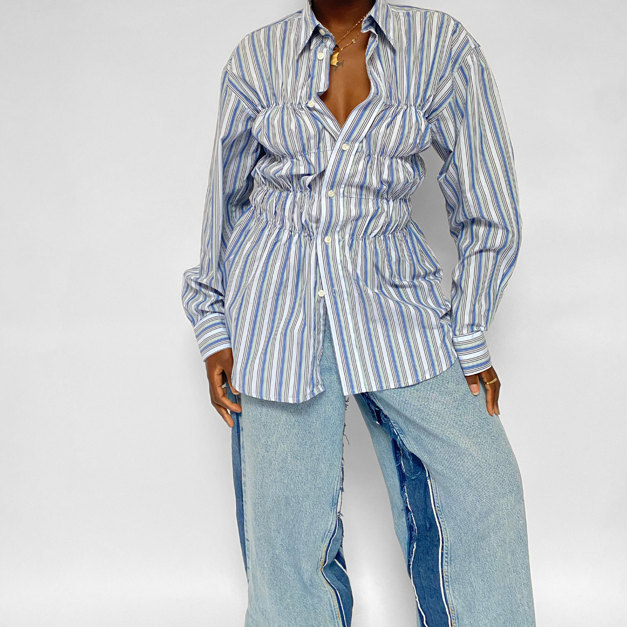 Chemise upcyclée smockée - COMMELEJOUR