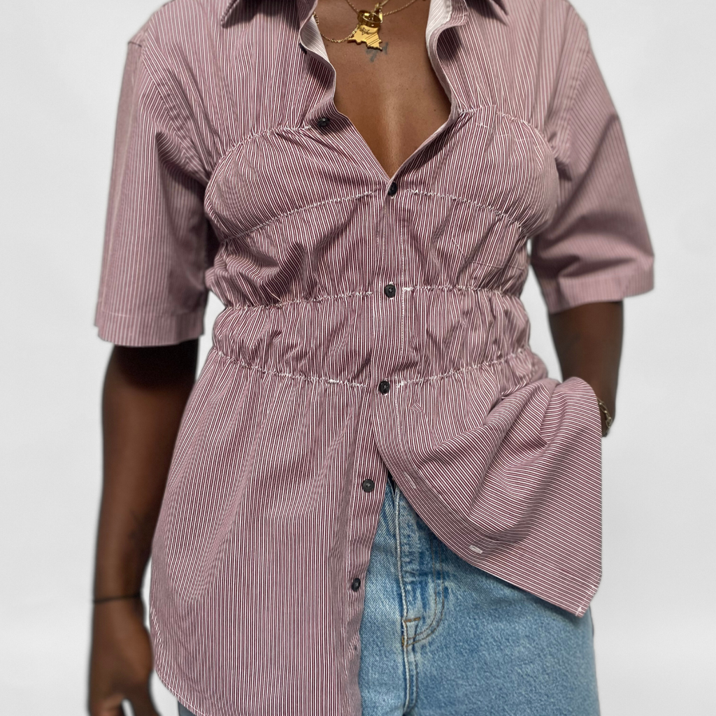 Chemise upcyclée smockée - COMMELEJOUR